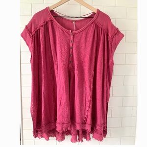 Free People Aster Henley Oversized Short Sleeve